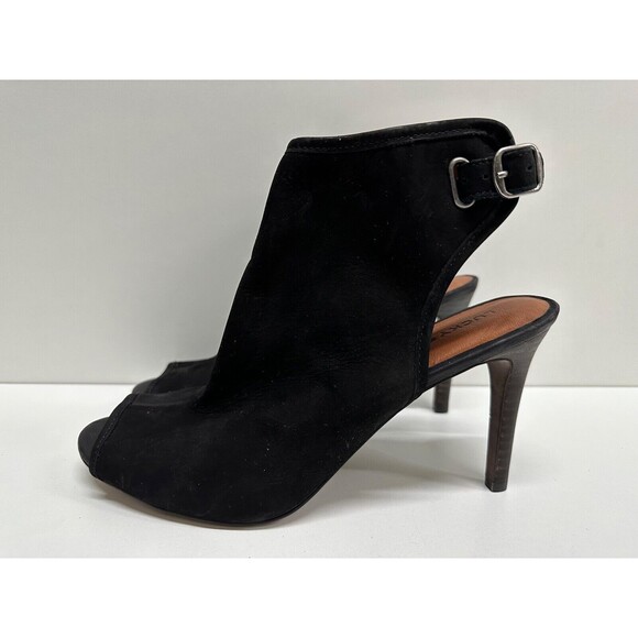 Lucky Brand Shoes - Lucky Brand women size 9.5M black suede upper buckle heel ankle shoe strap shoes